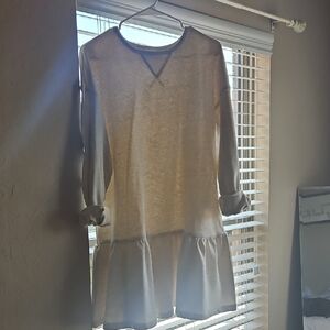 Chic Long Sleeve Gray Dress